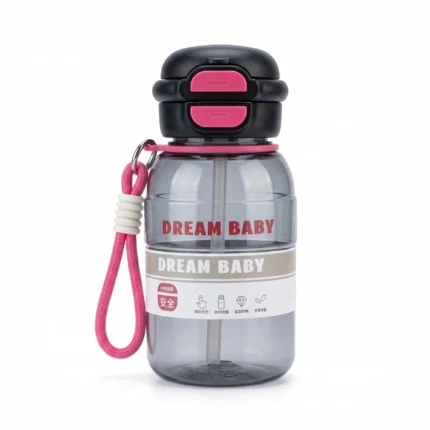 زجاجة مياه للأطفال 680 مل بغطاء محكم وشفاط – زجاجة شرب مدرسية عملية بتصميم جذاب