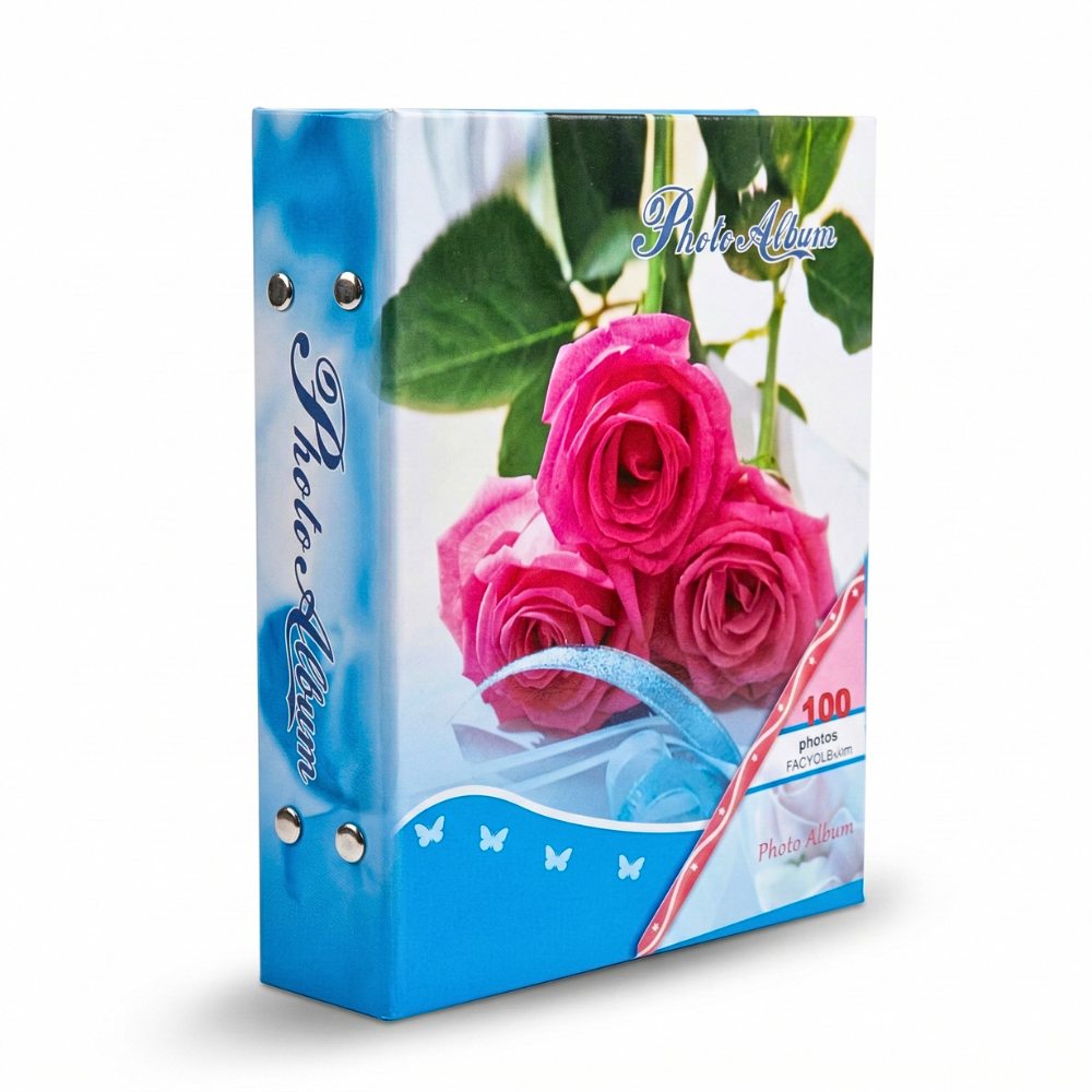 Untitled design (14) ألبوم صور 5×7 بوصة سعة 100 صورة – حافظ صور بلاستيك بتصميم ورد أنيق