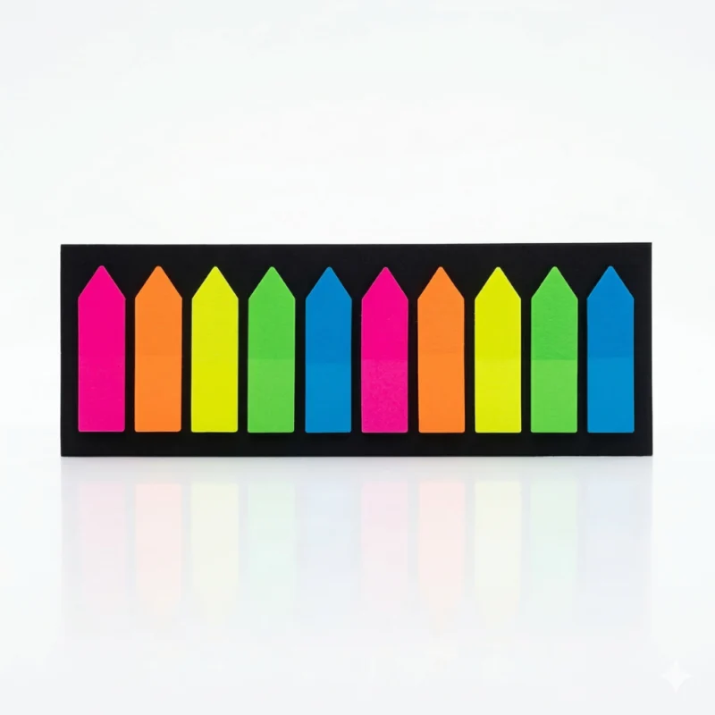 علامات تحديد الصفحات الملونة Sticky Notes – فواصل كتب لاصقة للدفاتر والكتب مقاس 4 سم