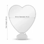 ⁦مرآة قلب مضيئة LED مع وردة حمراء – مرآة ديكور رومانسية لطاولة الزينة ارتفاع 29 سم⁩ - الصورة ⁦2⁩