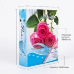 ألبوم صور 5×7 بوصة سعة 100 صورة – حافظ صور بلاستيك بتصميم ورد أنيق - الصورة 2