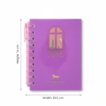 ⁦مفكرة نوت بوك سلك مع قلم مقاس 14 × 10.5 سم – دفتر ملاحظات عملي⁩ - الصورة ⁦2⁩