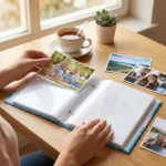 ألبوم صور 5×7 بوصة سعة 100 صورة – حافظ صور بلاستيك بتصميم ورد أنيق - الصورة 3