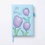 نوت بوك هارد كوفر بتصميم زهور التوليب – مقاس 21×14 سم – دفتر أنيق للمذاكرة وتدوين الملاحظات
