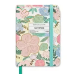 نوت بوك ميني هارد كوفر تصميم زهور ملونة صغير الحجم عملي وأنيق مقاس 10.5×7.5 سم