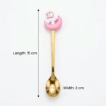 ⁦طقم ملاعق يونيكورن 6 قطع – ملاعق ذهبية بديكور Unicorn على شكل قمر لتقديم القهوة والحلويات⁩ - الصورة ⁦2⁩