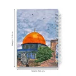 ⁦كشكول بسلك مقاس 21.5×15.5 سم بتصميم قبة الصخرة – نوت بوك أنيق للمذاكرة والكتابة اليومية⁩ - الصورة ⁦2⁩