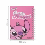 ⁦نوت بوك بسلك مقاس 21.5×15.5 سم تصميم كرتوني كيوت وردي – كشكول عملي للمذاكرة والكتابة اليومية⁩ - الصورة ⁦2⁩
