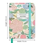 ⁦نوت بوك ميني هارد كوفر تصميم زهور ملونة صغير الحجم عملي وأنيق مقاس 10.5×7.5 سم⁩ - الصورة ⁦2⁩