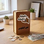 ⁦حصالة نقود خشبية “فين الفلوس” بتصميم مضحك – صندوق توفير فلوس خشب مقاس 14.5 × 10 × 5.5 سم⁩ - الصورة ⁦5⁩