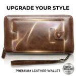 ⁦محفظة جلد رجالي أنيقة بسوستة متعددة الجيوب – مقاس 22×12 سم بتصميم عملي وعصري⁩ - الصورة ⁦3⁩