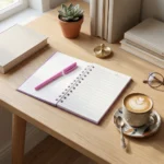 ⁦مفكرة نوت بوك سلك مع قلم مقاس 14 × 10.5 سم – دفتر ملاحظات عملي⁩ - الصورة ⁦5⁩