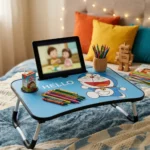 ترابيزة لاب توب محمولة تصميم كرتوني لون أزرق مقاس 60×39 سم قابلة للطي مع حامل موبايل وكوب - الصورة 3