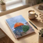 ⁦كشكول بسلك مقاس 21.5×15.5 سم بتصميم قبة الصخرة – نوت بوك أنيق للمذاكرة والكتابة اليومية⁩ - الصورة ⁦4⁩