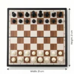 ⁦شطرنج صغير بلاستيك قابل للطي مع تخزين داخلي – لعبة شطرنج تعليمية محمولة (حجم 21×21 سم)⁩ - الصورة ⁦3⁩