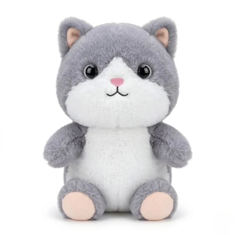 دمية قطة قطيفة كيوت رمادية للأطفال – Plush Cat Toy ناعمة بحجم 26×16 سم للهدايا والديكور