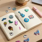 استيكرز ثلاثية الأبعاد Metallic POP UP عدد 15 قطعة – ملصقات لاصقة كيوت للأطفال والدفاتر – تصميم لامع عالي الجودة - الصورة 4