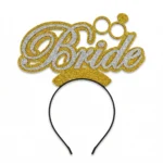 هيد باند Bride ذهبي جليتر 1 قطعة – طوق عروسة أنيق للحفلات والتصوير