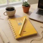 ⁦نوت بوك سلك مع قلم بتصميم أنيق – مقاس 14 × 10.5 سم – مفكرة صغيرة للمدرسة والمكتب⁩ - الصورة ⁦5⁩