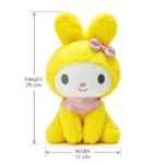دمية ماي ميلودي قطيفة أصفر 25 سم – لعبة Plush My Melody بعرض 17 سم للأطفال - الصورة 3