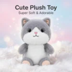 دمية قطة قطيفة كيوت رمادية للأطفال – Plush Cat Toy ناعمة بحجم 26×16 سم للهدايا والديكور - الصورة 5