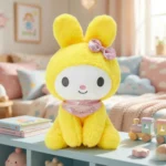 دمية ماي ميلودي قطيفة أصفر 25 سم – لعبة Plush My Melody بعرض 17 سم للأطفال - الصورة 5