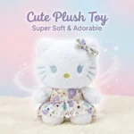 دمية هيلو كيتي بفستان مزخرف – Hello Kitty للأطفال بحجم 24 سم ارتفاع × 18 سم عرض - الصورة 4