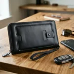 ⁦محفظة جلد رجالي أنيقة بسوستة متعددة الجيوب – مقاس 22×12 سم بتصميم عملي وعصري⁩ - الصورة ⁦11⁩