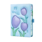 ⁦نوت بوك هارد كوفر بتصميم زهور التوليب – مقاس 21×14 سم – دفتر أنيق للمذاكرة وتدوين الملاحظات⁩ - الصورة ⁦2⁩