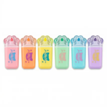 هايلايتر ميني باستيل كيوت 6 ألوان – أقلام تظليل صغيرة بتصميم جذاب للدراسة والمذاكرة