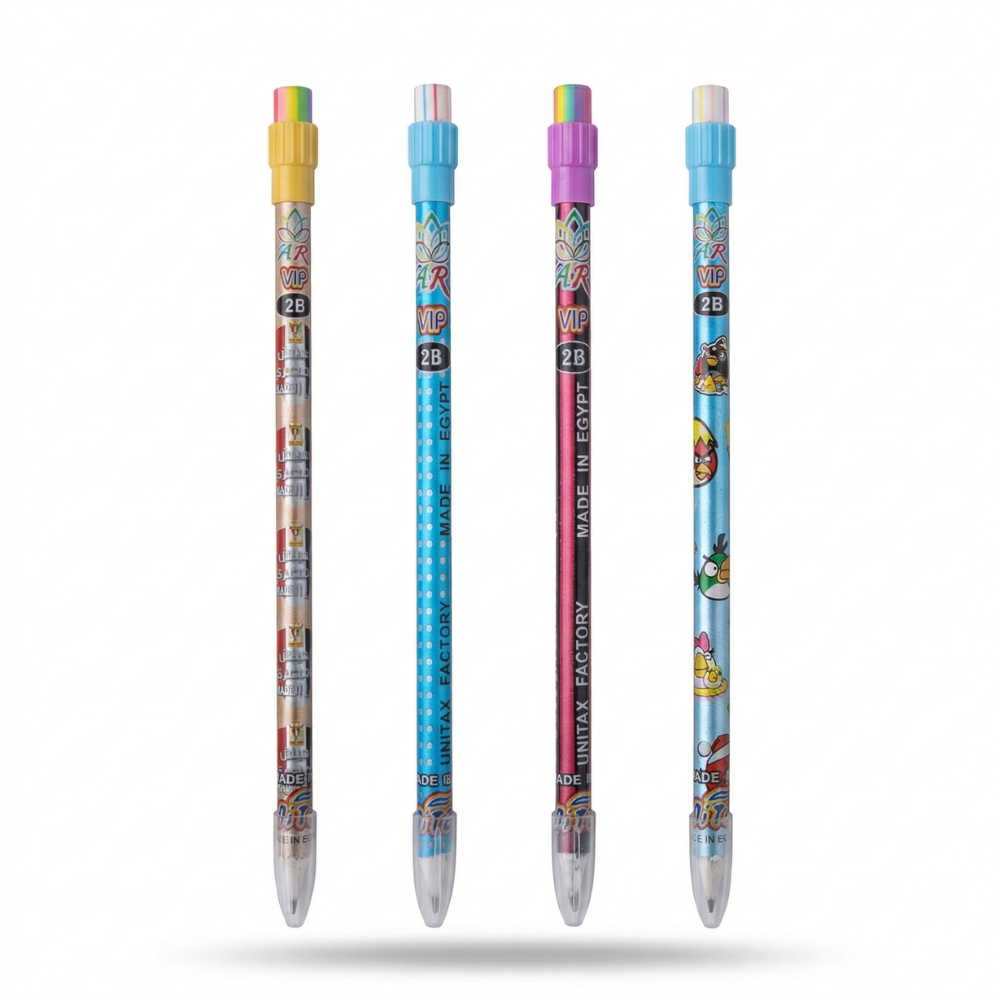 Your paragraph text قلم رصاص 2B باستيكة ملونة متعددة الاستخدام – طول 19 سم بجودة عالية للكتابة والرسم