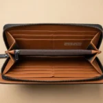 ⁦محفظة جلد رجالي أنيقة بسوستة متعددة الجيوب – مقاس 22×12 سم بتصميم عملي وعصري⁩ - الصورة ⁦12⁩