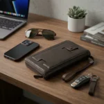 محفظة جلد بني داكن رجالي Zuolidaishu بسحاب وسوار يد – مقاس 22×12 سم - الصورة 3