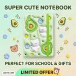 ⁦نوت بوك صغير كيوت برسومات أفوكادو ودبدوب – مقاس 14×9 سم – غلاف ناعم خفيف مناسب للمدرسة والهدايا⁩ - الصورة ⁦4⁩