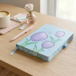 ⁦نوت بوك هارد كوفر بتصميم زهور التوليب – مقاس 21×14 سم – دفتر أنيق للمذاكرة وتدوين الملاحظات⁩ - الصورة ⁦5⁩