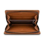 محفظة جلد بني داكن رجالي Zuolidaishu بسحاب وسوار يد – مقاس 22×12 سم - الصورة 6