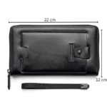 ⁦محفظة جلد رجالي أنيقة بسوستة متعددة الجيوب – مقاس 22×12 سم بتصميم عملي وعصري⁩ - الصورة ⁦8⁩