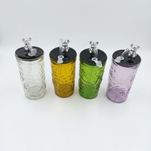 مج دبدوب بشاليموه 350 مل أكريليك ملون بغطاء أسود – كوب عصري للشرب البارد والهدايا