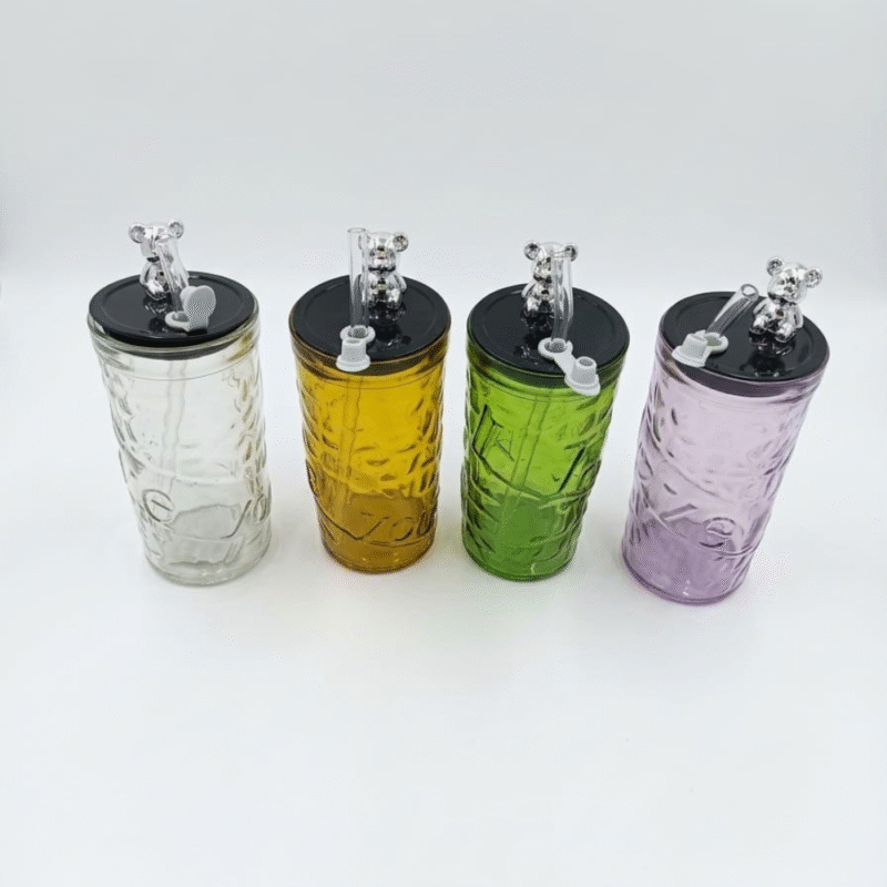 مج دبدوب بشاليموه 350 مل أكريليك ملون بغطاء أسود – كوب عصري للشرب البارد والهدايا