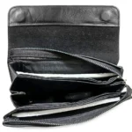 ⁦محفظة رجالي جلد طبيعي ماركة TOMMY أنيقة متعددة الجيوب مقاس 22×14 سم – لون أسود⁩ - الصورة ⁦3⁩