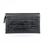 ⁦محفظة رجالي جلد طبيعي ماركة TOMMY أنيقة متعددة الجيوب مقاس 22×14 سم – لون أسود⁩ - الصورة ⁦4⁩