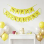 ⁦زينة عيد ميلاد Happy Birthday بتصميم أنيق مع حروف بارزة – عرض 200 سم وارتفاع 18 سم للقطعة⁩ - الصورة ⁦7⁩