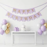 ⁦تعليقة هابي بيرث داي موف فاتح وذهبي بطول 200 سم – زينة عيد ميلاد Happy Birthday⁩ - الصورة ⁦3⁩