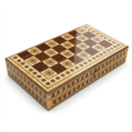 ⁦لعبة طاولة خشبية فاخرة قابلة للطي 48×43 سم – لوحة باكجامون بتصميم كلاسيكي أنيق⁩ - الصورة ⁦2⁩