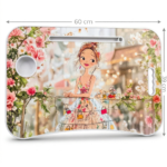 ترابيزة لابتوب 60×39 سم بتصميم بناتي أنيق مع حامل كوب وفتحة تابلت - الصورة 2