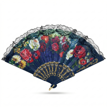 مروحة يد قابلة للطي 1 قطعة – لون كحلي أو أحمر فاخر