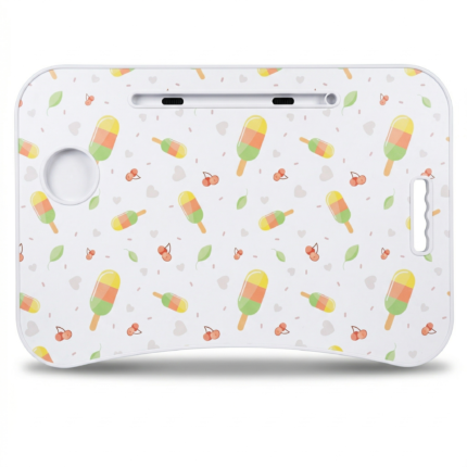 ترابيزة لابتوب قابلة للطي 60×39 سم بتصميم آيس كريم – ترابيزة سرير للمذاكرة والعمل