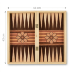 ⁦لعبة طاولة خشبية فاخرة قابلة للطي 48×43 سم – لوحة باكجامون بتصميم كلاسيكي أنيق⁩ - الصورة ⁦3⁩