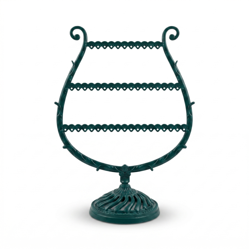 ستاند منظم إكسسوارات بلاستيك أخضر 28×20 سم للتسريحة وغرفة النوم