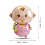 ⁦بالون بيبي بنوتة 70×60 سم – مثالي لاستقبال المولودة والسبوع⁩ - الصورة ⁦2⁩